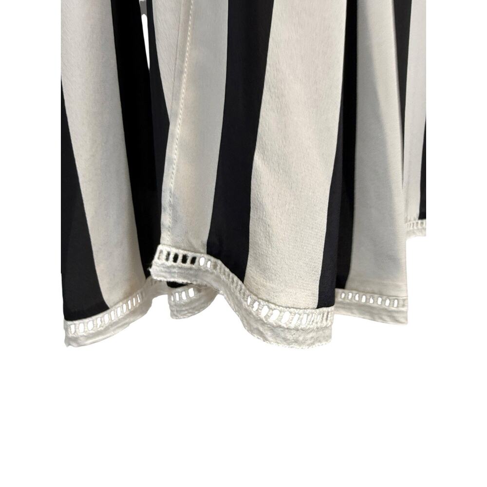 100% Silk Robe Womens Extra Small Black Ivory Striped Beetlejuice Minimalist - Picture 6 of 15